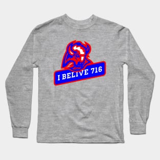 Buffalo sign with motivational quote for footbal fans Long Sleeve T-Shirt